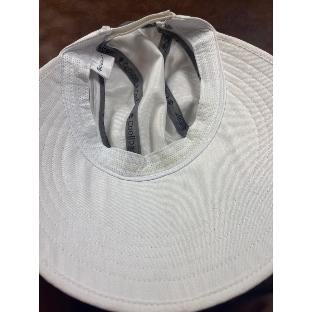 Coolibar White UPF 50+ Wide Brim Sun Hat Packable Linen Blend Gardening Beach - Picture 3 of 3